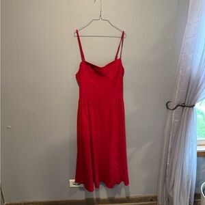 Amazon Red Spaghetti Strap Sundress Midi